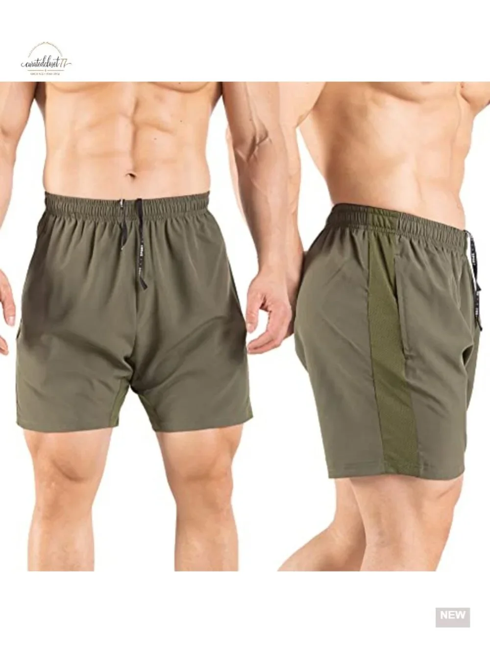 Men's Quick Dry Running Shorts 2 Pack with Zipper Pockets Athletic Workout